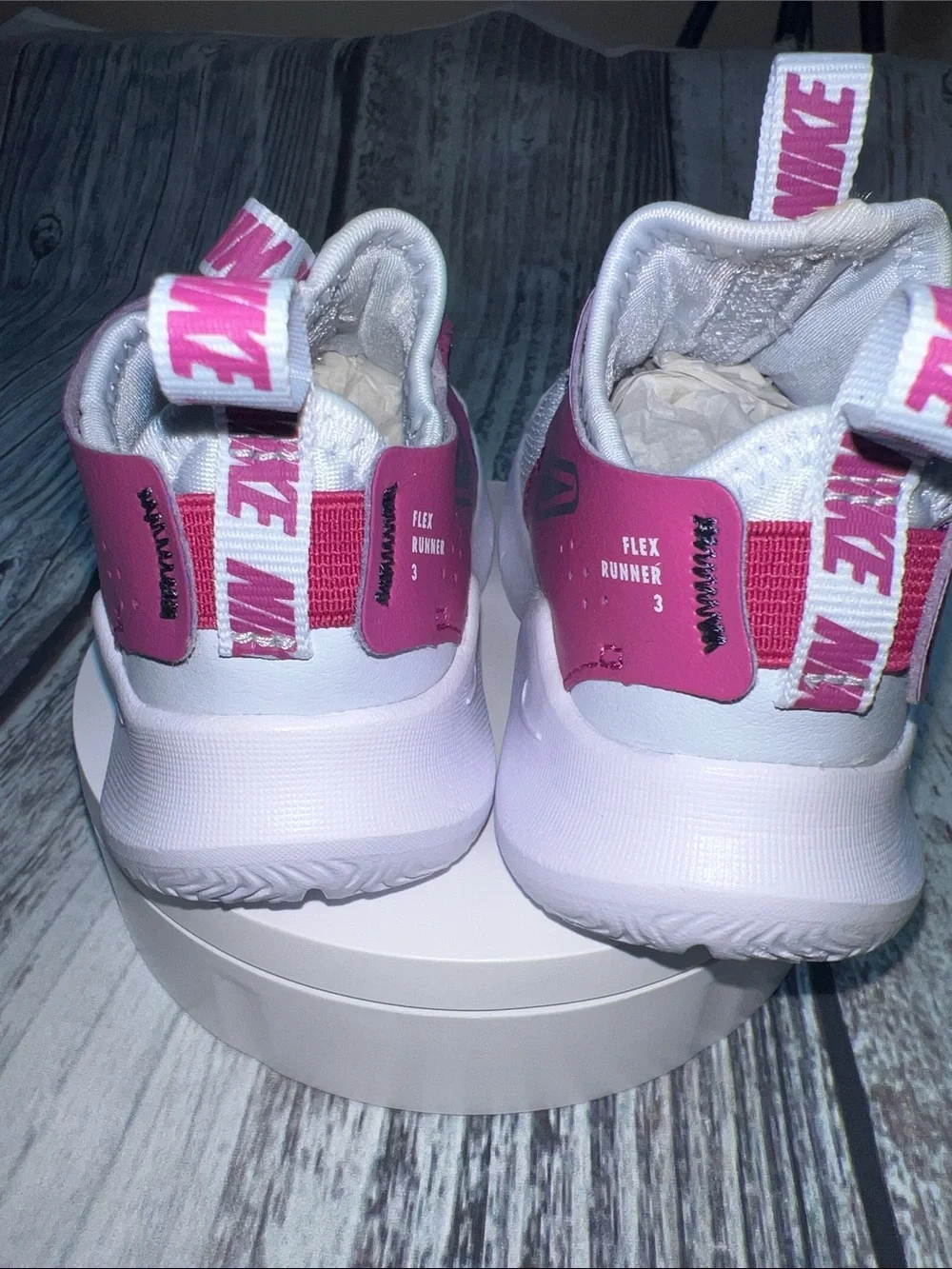 Nike Flex Runner 3 Infant Sneakers White/Pink Size 6C | NWOT